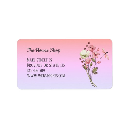 Wildblumen für weibliche Wasserfarben Adressaufkleber (Vorne)