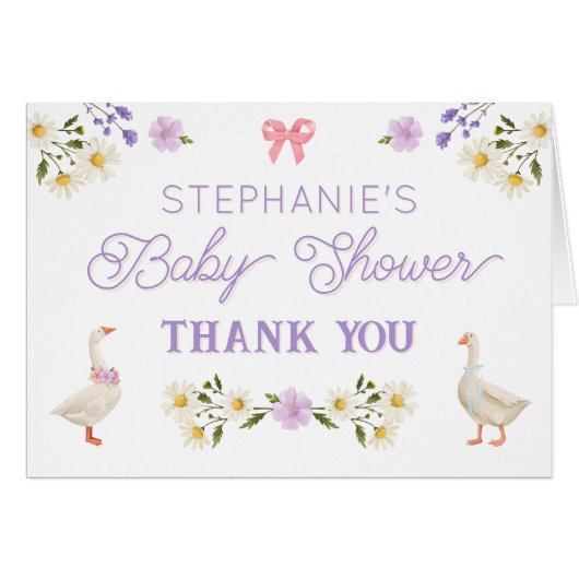 Wildblumen Gänse Babydusche Vielen Dank (Vorderseite (Horizontal))