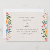 Wildblumen Garden Floral Wedding Einladung (Vorderseite)