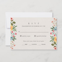 Wildblumen Garden Floral Wedding RSVP Karte