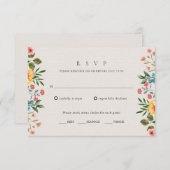 Wildblumen Garden Floral Wedding RSVP Karte (Vorne/Hinten)