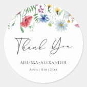 Wildblumen Garden Florals Wedding Runder Aufkleber (Vorderseite)