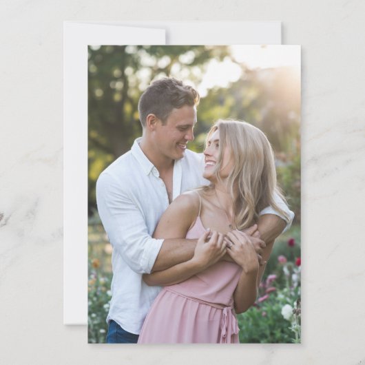 Wildblumen Garden QR Code Foto Hochzeitdatum Rett Einladung (Rückseite)