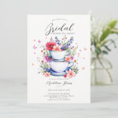 Wildblumen Garden Tee Brautparty Einladung (Stehend Vorderseite)