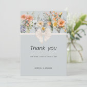 Wildblumen Garten botanische Blumen Danke Einladung (Stehend Vorderseite)