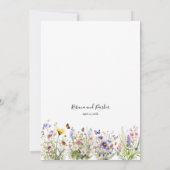Wildblumen Garten Moderne Hochzeitseinladung Einladung (Rückseite)