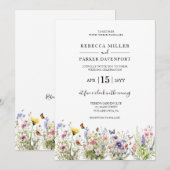 Wildblumen Garten Moderne Hochzeitseinladung Einladung (Vorne/Hinten)