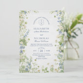 Wildblumen-Garten QR-Code Hochzeitseinladung Einladung (Stehend Vorderseite)
