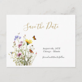Wildblumen Garten Save the Date Postkarte