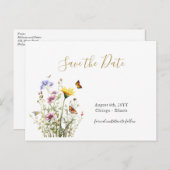 Wildblumen Garten Save the Date Postkarte (Vorne/Hinten)