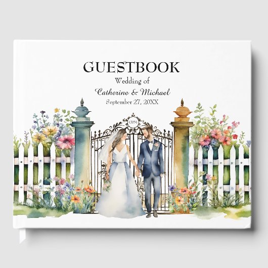 Wildblumen Gartengarten Hochzeit Gästebuch (Vorderseite)