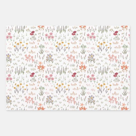 Wildblumen-Gartenmuster Geschenkpapier Set (Vorderseite 3)
