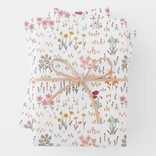 Wildblumen-Gartenmuster Geschenkpapier Set (Beispiel)