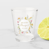 Wildblumen Gastgeschenk Hochzeit Schnapsglas (Vorderseite)