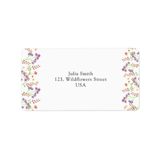 Wildblumen geben Adressenaufkleber zurück Adressaufkleber (Vorne)