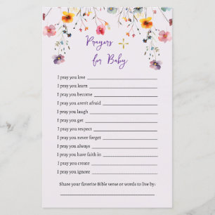 Wildblumen Gebete für Baby-Showspiele