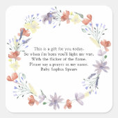 Wildblumen - Gebetskandaletikett Quadratischer Aufkleber (Vorderseite)