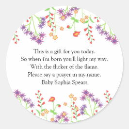 Wildblumen - Gebetskandaletikett Runder Aufkleber