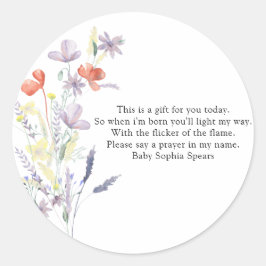 Wildblumen - Gebetskandaletikett Runder Aufkleber