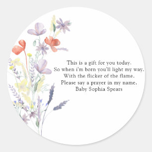 Wildblumen - Gebetskandaletikett Runder Aufkleber