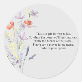 Wildblumen - Gebetskandaletikett Runder Aufkleber