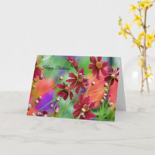 Wildblumen Geburtskarte Karte (Gelbe Blume)