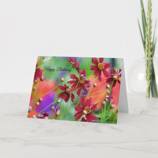 Wildblumen Geburtskarte Karte (Vorderseite)