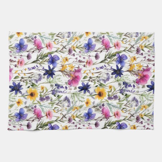 Wildblumen Geburtstagsdusche Hochzeitswasser Geschirrtuch (Horizontal)
