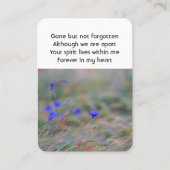 Wildblumen-Gedenktafel Visitenkarte (Vorderseite)