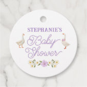 Wildblumen Geese Watercolor Baby Dusche Geschenkanhänger (Vorderseite)