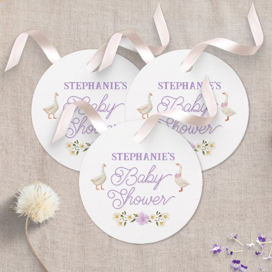 Wildblumen Geese Watercolor Baby Dusche Geschenkanhänger