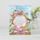 Wildblumen gegen einen blauen Himmel Einladung (Stehend Vorderseite)