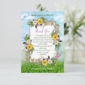 Wildblumen gegen einen Blue Sky Dankeschön Karte (Stehend Vorderseite)