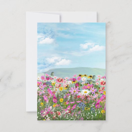 Wildblumen gegen einen Blue Sky Dankeschön Karte (Rückseite)