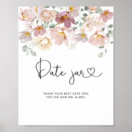 Wildblumen gehen mit Nachtgedanken um. Date Jar Br Poster (Vorne)