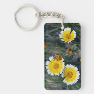 Wildblumen Gelbe und weiße Sonnenblumen Schlüsselanhänger