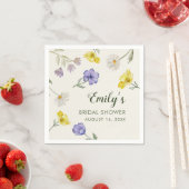 Wildblumen-Gelbe-Violette-Blumen-Braut-Party Serviette (Beispiel)