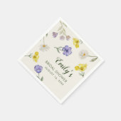 Wildblumen-Gelbe-Violette-Blumen-Braut-Party Serviette (Ecke)