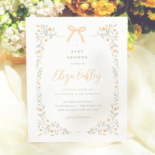 Wildblumen- & Gelber Schleifen-Garten-Baby-Party-B