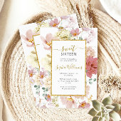 Wildblumen Gentle Floral Sweet 16 Geburtstag Einladung