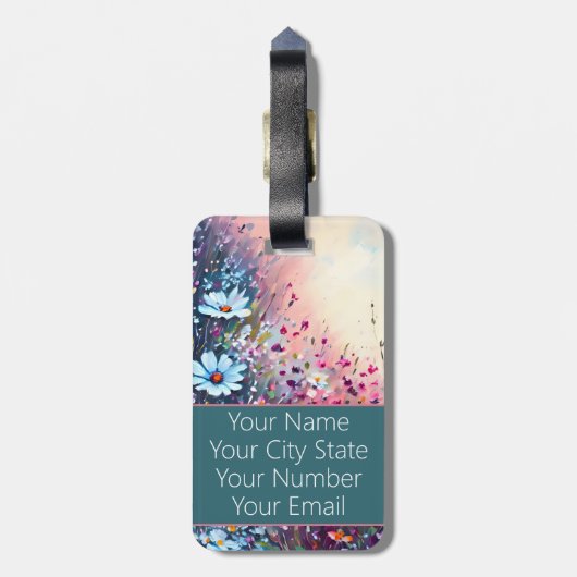 Wildblumen Gepäckanhänger (Rückseite vertikal)