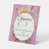 Wildblumen Geschenke - Rosa Sockelschild (Vorderseite)