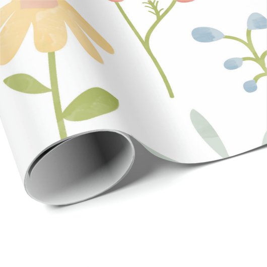 Wildblumen Geschenkpapier (Rolleneckpunkt)