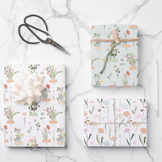 Wildblumen Geschenkpapier Set (Vorderseite)
