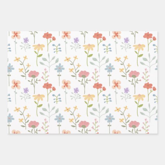 Wildblumen Geschenkpapier Set (Vorderseite)