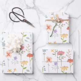 Wildblumen Geschenkpapier Set