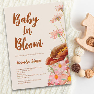 Wildblumen-Geschlechtsneutrale Babyparty im Herbst Einladung