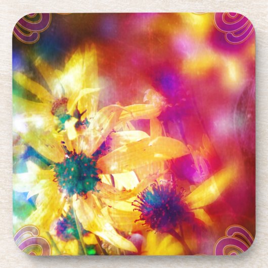Wildblumen Getränkeuntersetzer (Vorderseite)