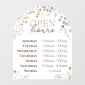 Wildblumen Gewinnen Sie die Öffnungszeiten des Fen Fensteraufkleber (Blatt)