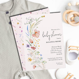 Wildblumen Girl Baby Dusche Einladung